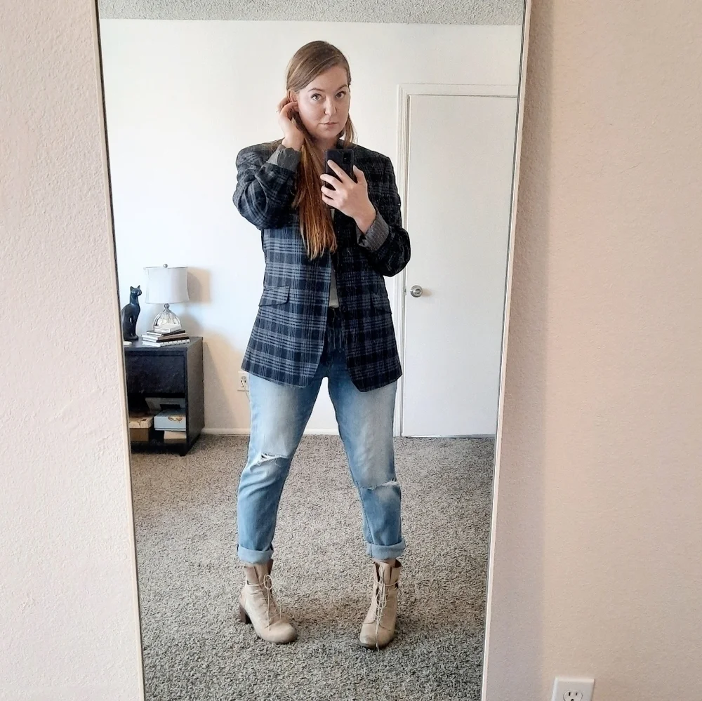 Sondergaard Copenhagen Blue Plaid Blazer 42L